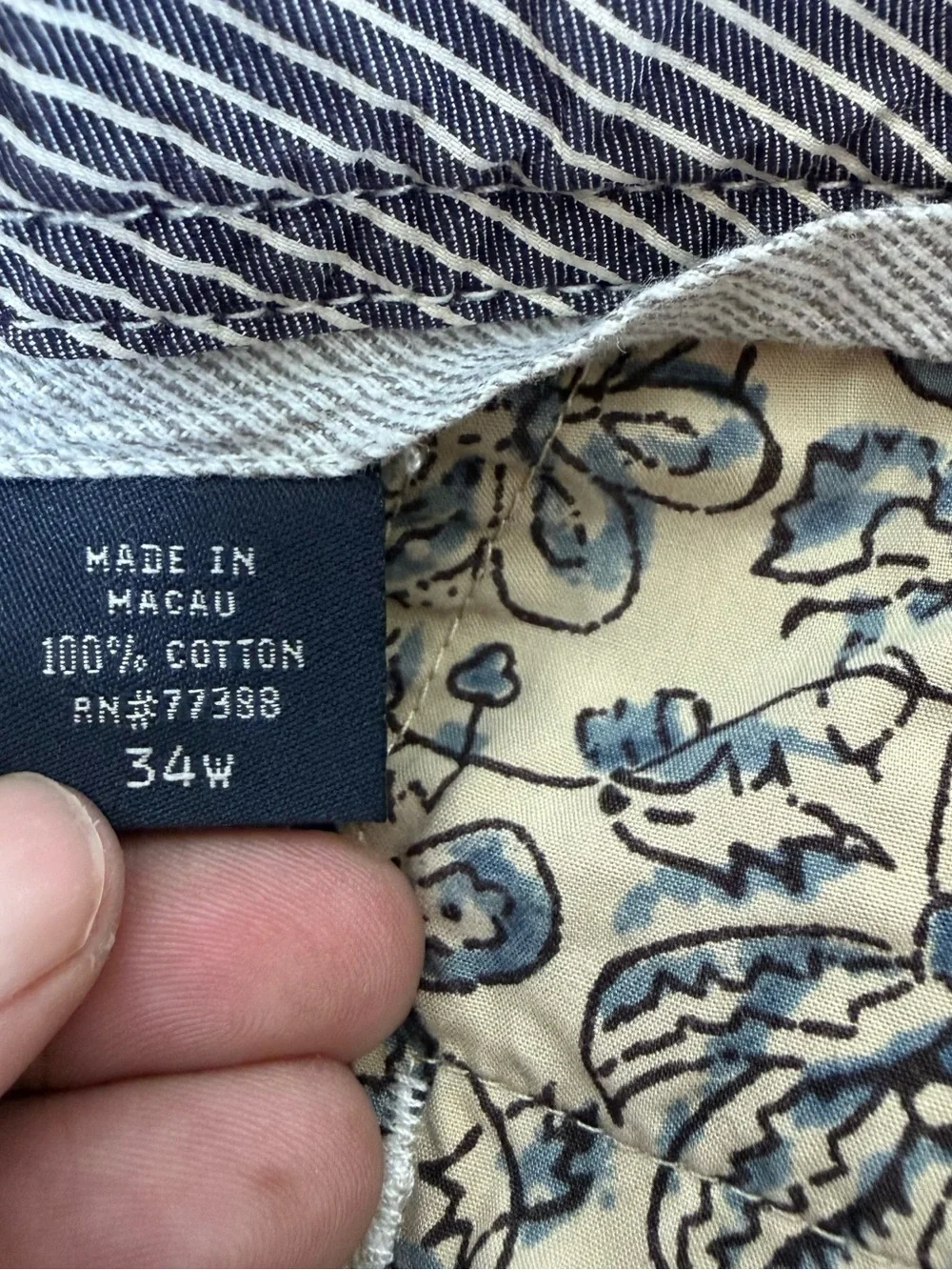 J.Crew Mens 34W Striped Field Shorts Flat Front 100% Cotton